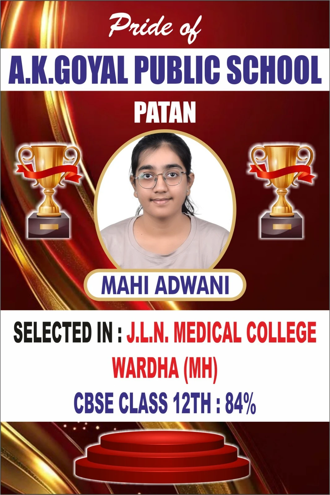 Mahi Adwani achiever poster
