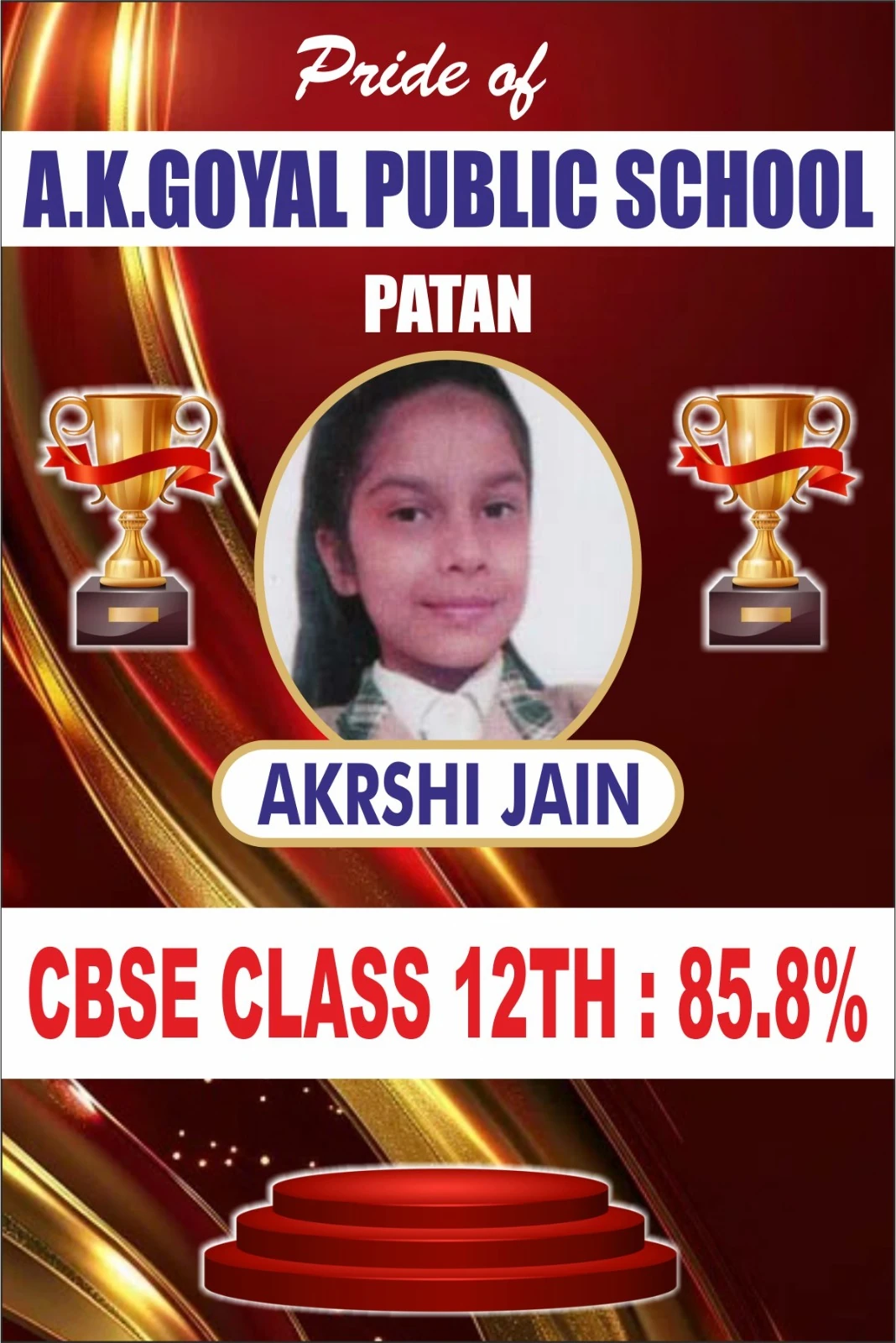 Akrshi Jain achiever poster