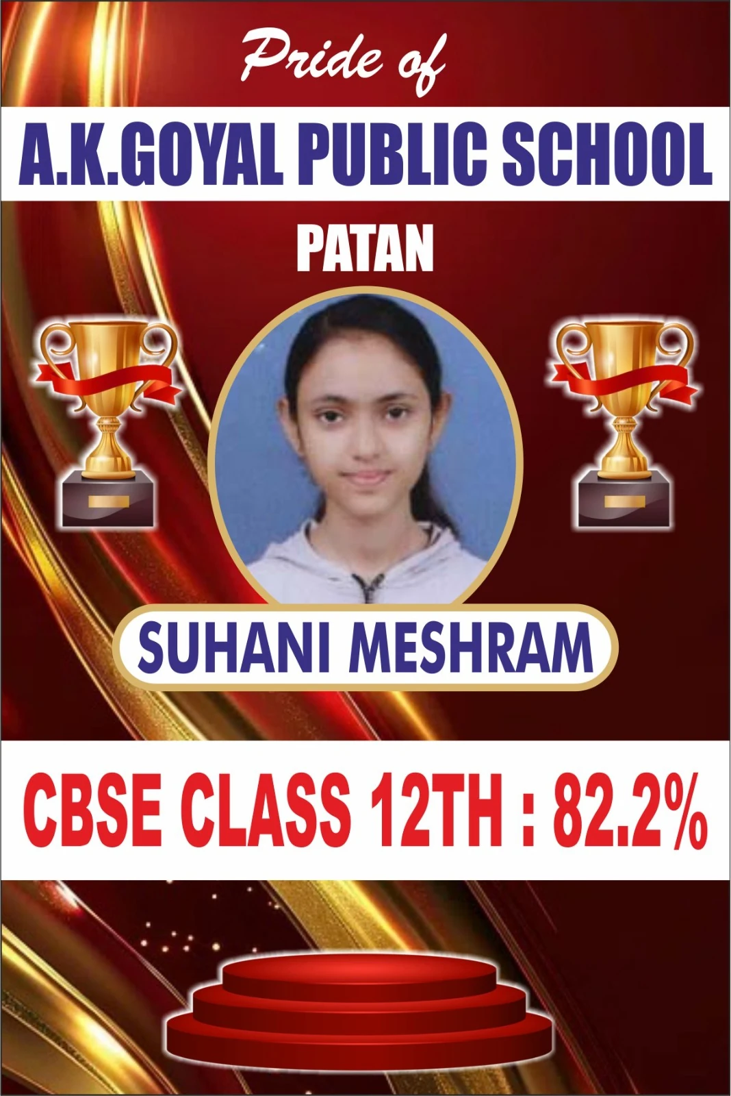 Suhani Meshram achiever poster